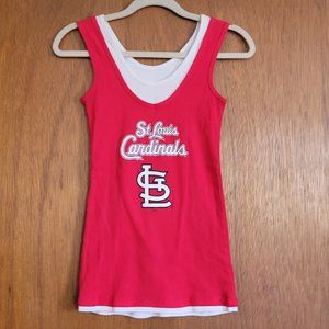MLB Sports fans! Genuine St. Louis Cardinals 2 layered cotton tank sz: S NWOT